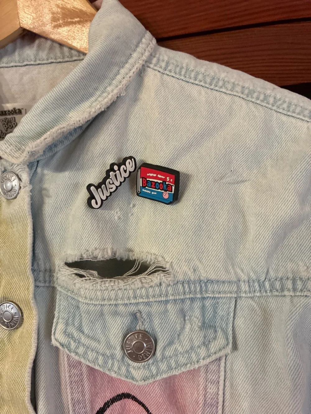 Justice Girls Ring Pop Bazooka Collab Denim Jacket M